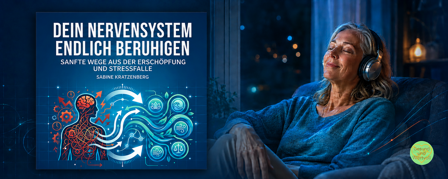 Hörbuch-Titelbild: Dein Nervensystem endlich beruhigen – Sanfte Wege aus der Erschöpfung und Stressfalle